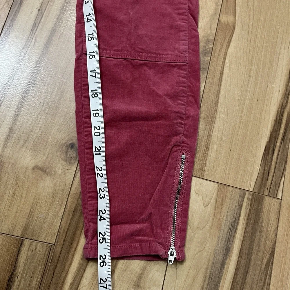Carve Designs Sz 6 Pink Moto Style Corduroy Zippered Ankle Skinny Mid Rise